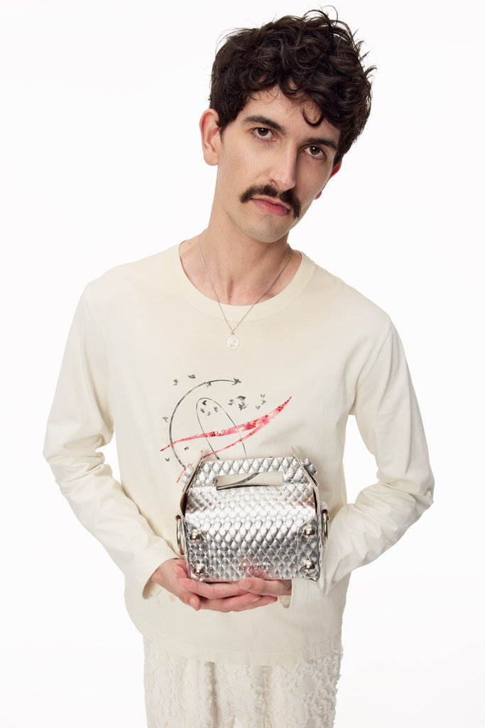 LEATHER CAKE BAG - SILVER / M25F9OJ008-MASU Official Online Store