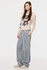 VELVET ACCORDION WIDE TROUSERS - DUSTY BLUE / M26H9PL010-MASU Official Online Store