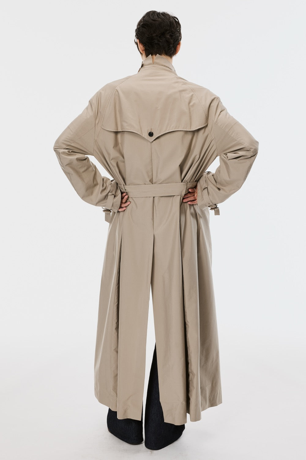 Wrap Collar Trench Coat - Sand Olive - MASU– MASU Official Online
