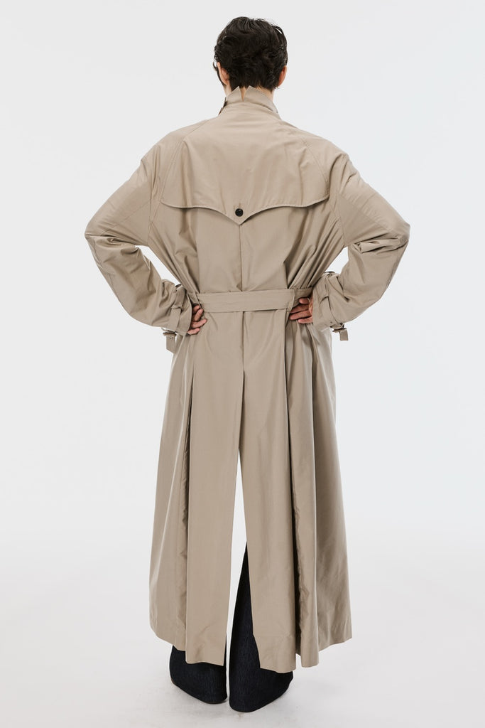 WRAP COLLAR TRENCH COAT - SAND OLIVE / M26U6CT001-MASU Official Online Store
