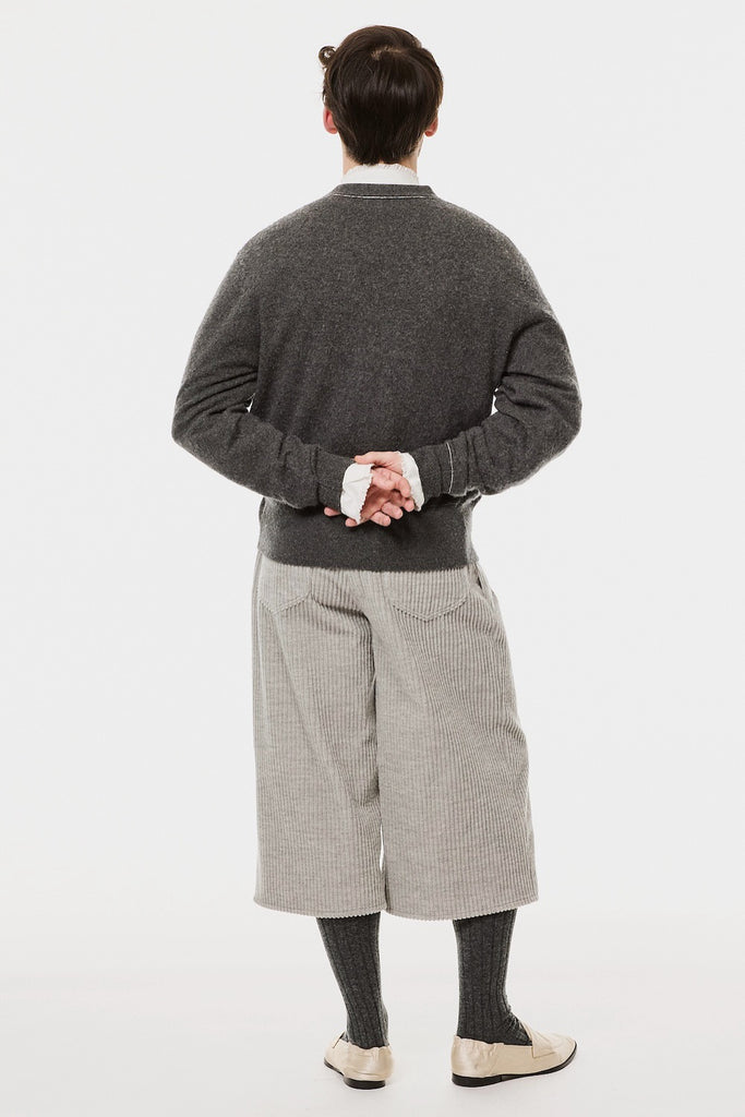 CORDUROY TWO TUCK SHORTS - HEATHER GRAY / M26H9PS001-MASU Official Online Store