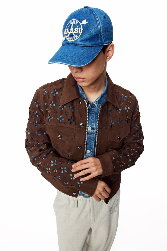 FLOWER HOLE LEATHER JACKET - BROWN / M25F9BL005-MASU Official Online Store