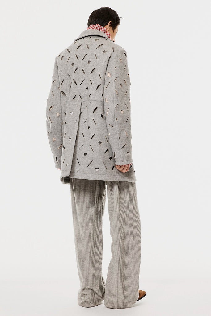 HEART HOLE PEA COAT - GRAY / M26H9CT001-MASU Official Online Store