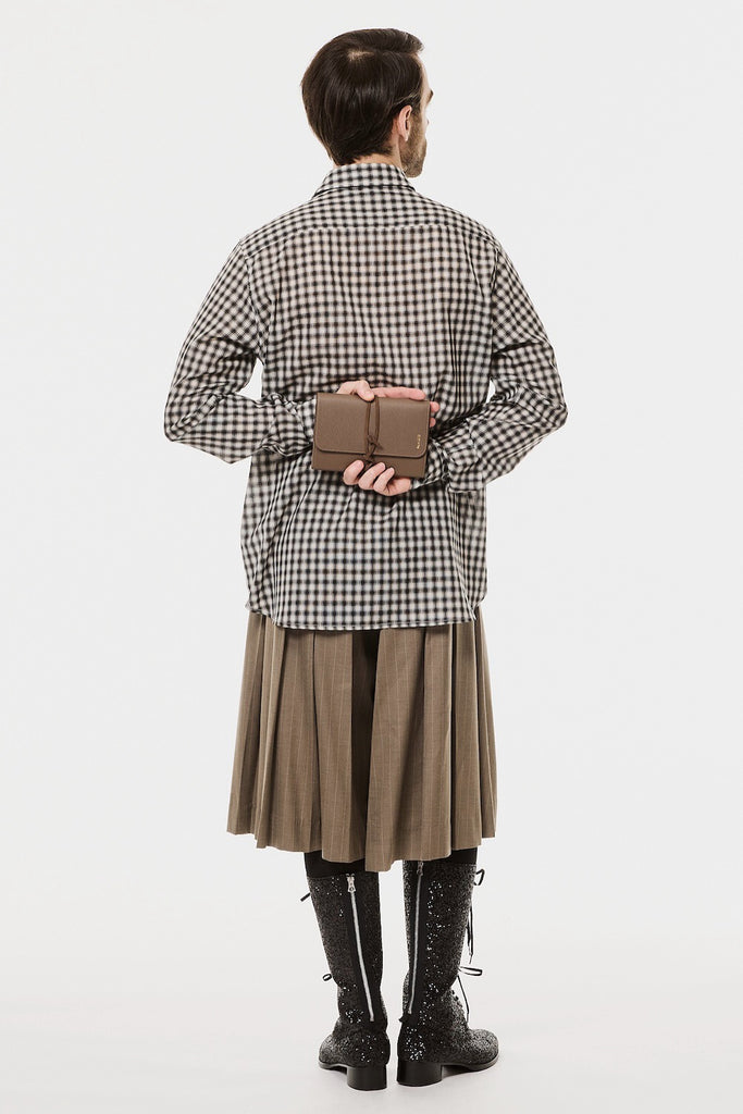 RANDOM PLEATED SHORTS - OLIVE GRAY / M26H9PS002-MASU Official Online Store