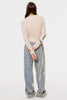 VELVET ACCORDION WIDE TROUSERS - DUSTY BLUE / M26H9PL010-MASU Official Online Store