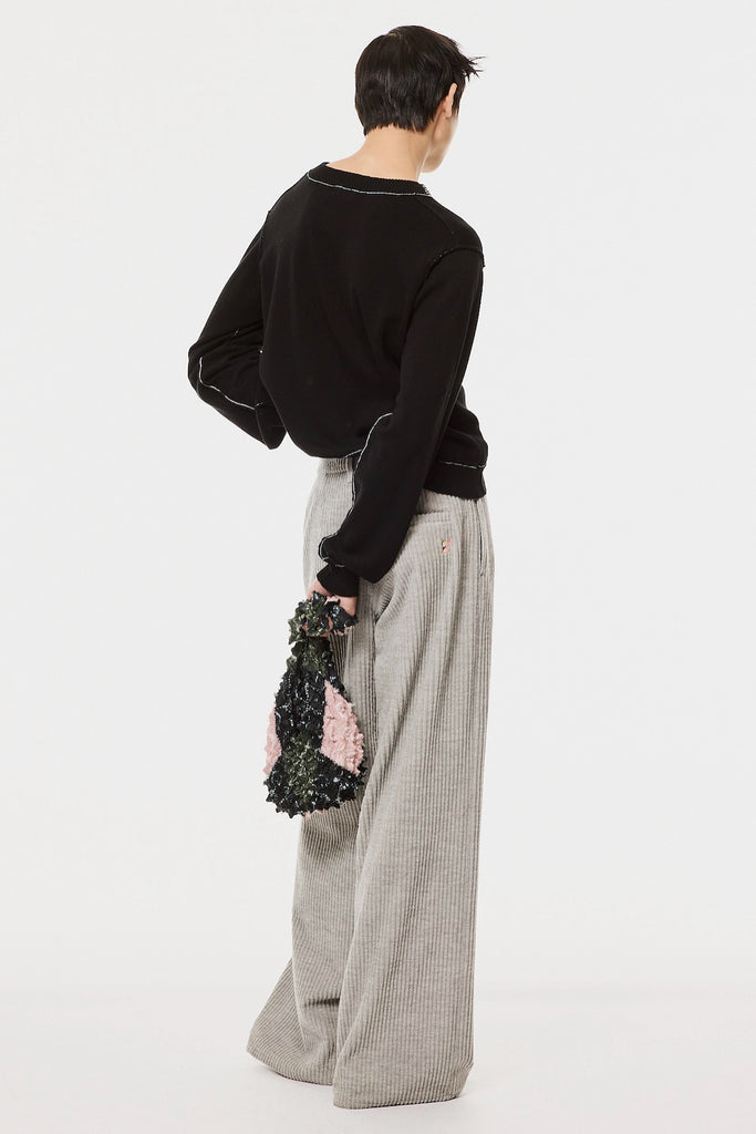 CORDUROY WIDE TROUSERS - HEATHER GRAY / M26H9PL009-MASU Official Online Store
