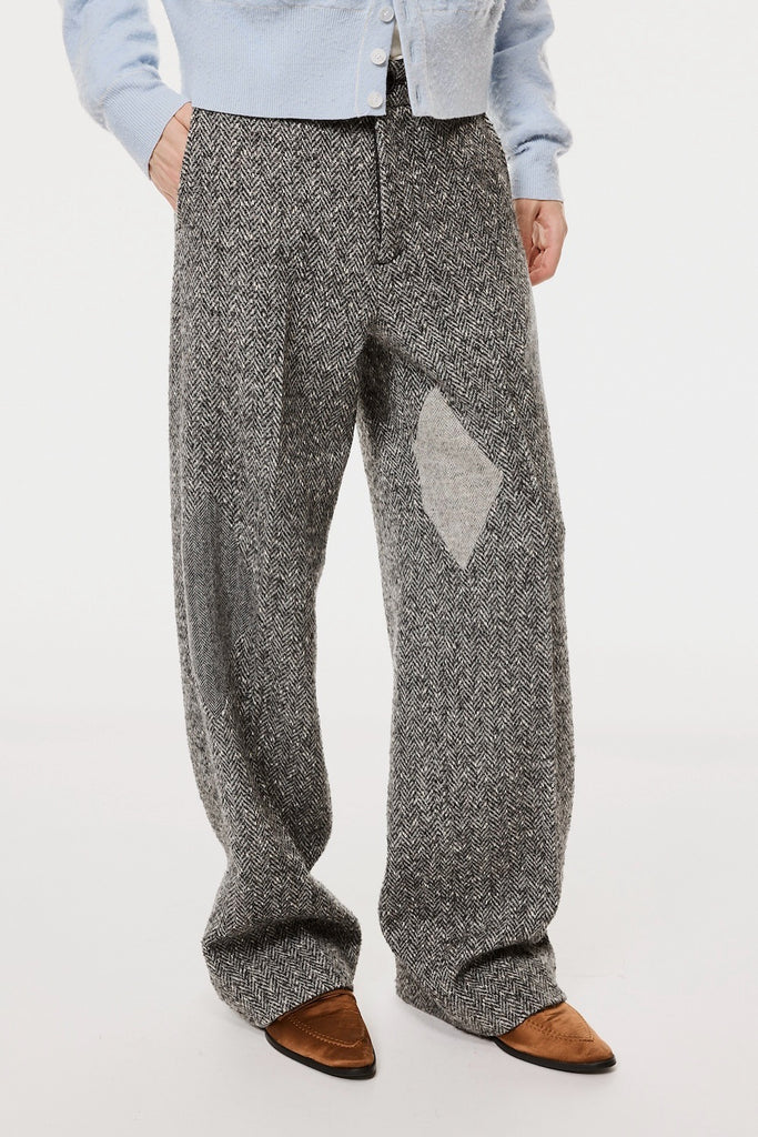 DIAMOND CLOTH WIDE TROUSERS - GRAY / M26H9PL006-MASU Official Online Store