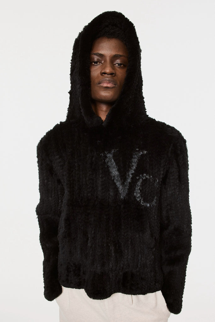 RABBIT FUR HOODIE - BLACK / M26H9KN004-MASU Official Online Store