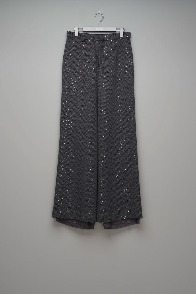 SPARKLING FLARE TROUSERS - DARK GRAY / M25K6PT003-MASU Official Online Store