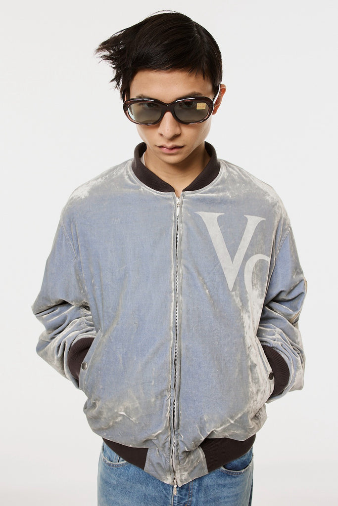 VC VELVET PUFFER BOMBER JACKET - DUSTY BLUE / M26H9BL004-MASU Official Online Store