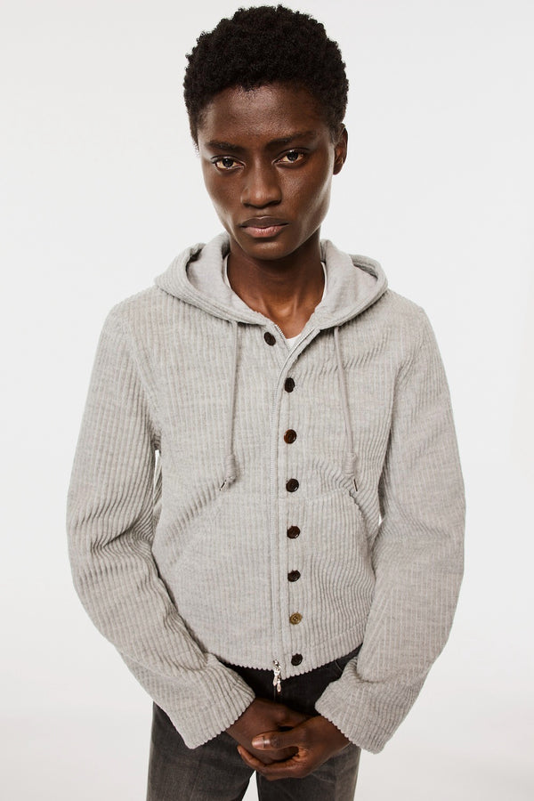 CORDUROY WORKER'S HOODED JACKET - HEATHER GRAY / M26H9BL006-MASU Official Online Store