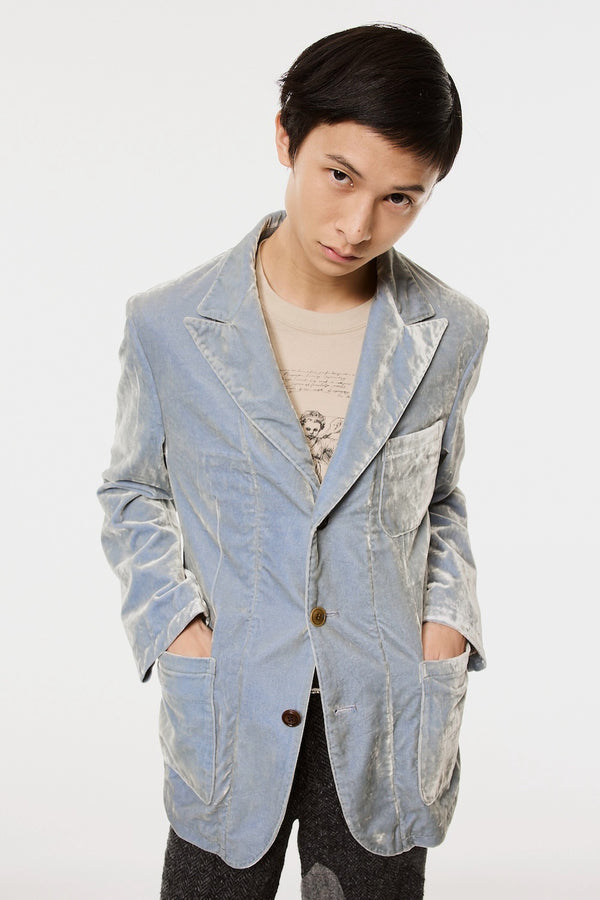 FARMER'S VELVET TAILORED JACKET - DUSTY BLUE / M26H9JK002-MASU Official Online Store