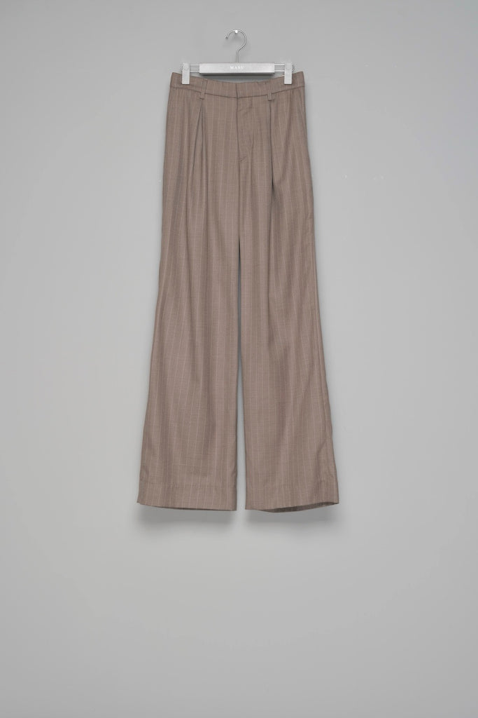 INVERTED PLEATS WIDE TROUSERS - OLIVE GRAY / M26H9PL004-MASU Official Online Store