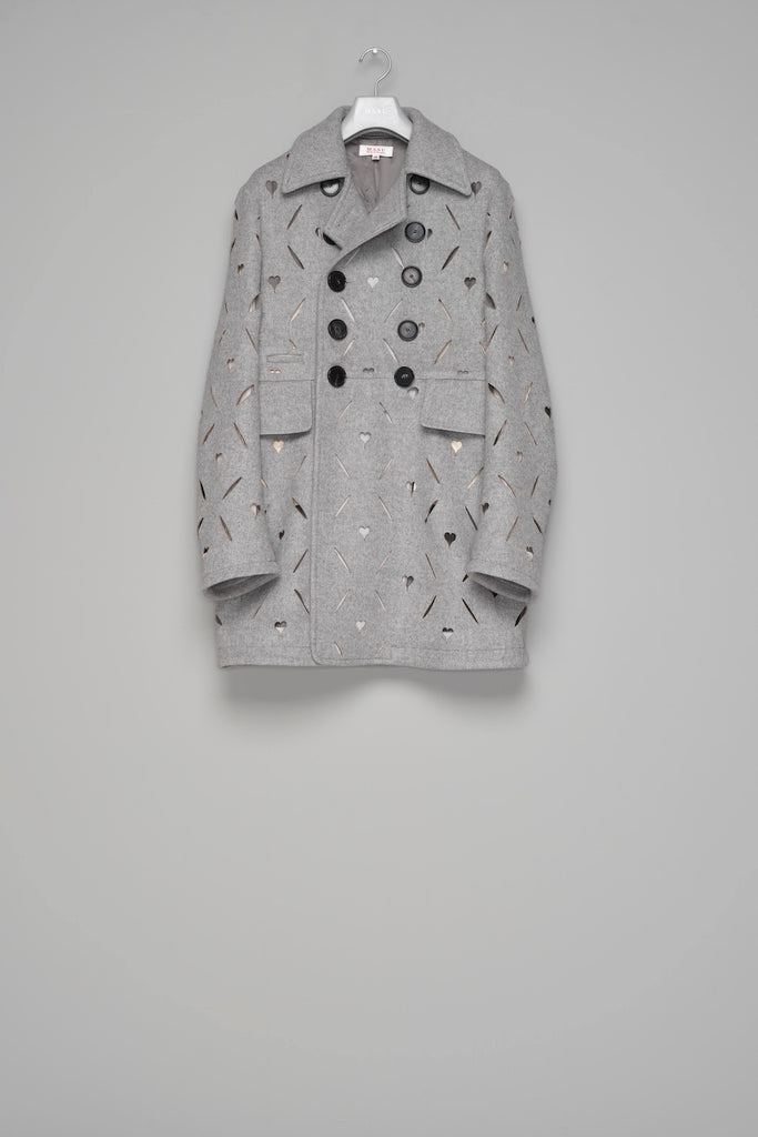 HEART HOLE PEA COAT - GRAY / M26H9CT001-MASU Official Online Store