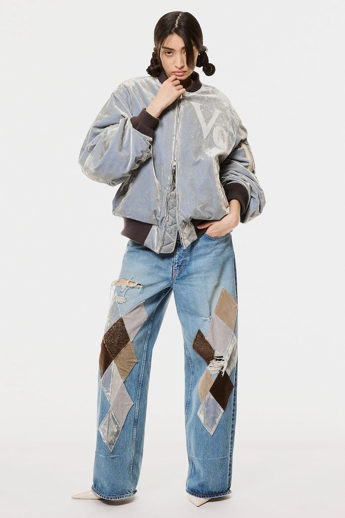 VC VELVET PUFFER BOMBER JACKET - DUSTY BLUE / M26H9BL004-MASU Official Online Store