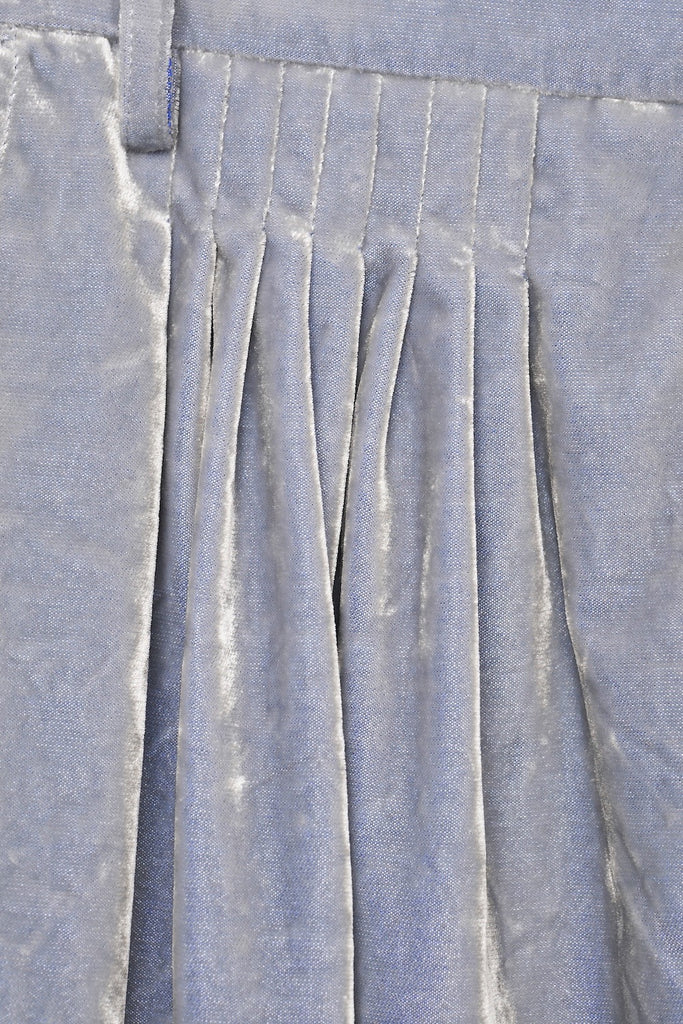 VELVET ACCORDION WIDE TROUSERS - DUSTY BLUE / M26H9PL010-MASU Official Online Store