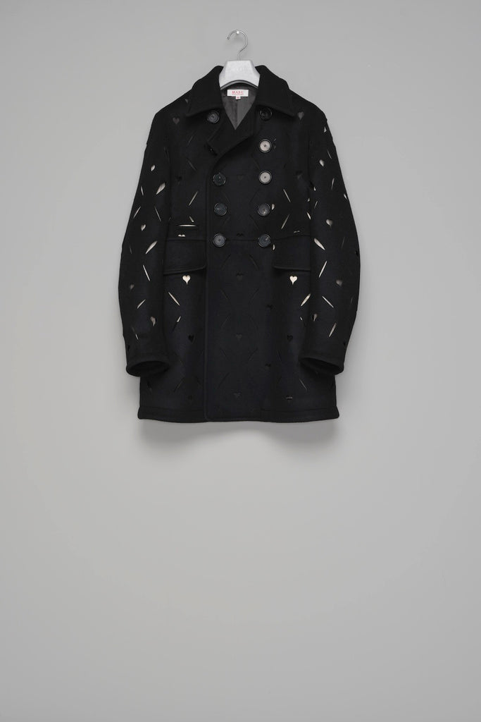 HEART HOLE PEA COAT - BLACK / M26H9CT001-MASU Official Online Store