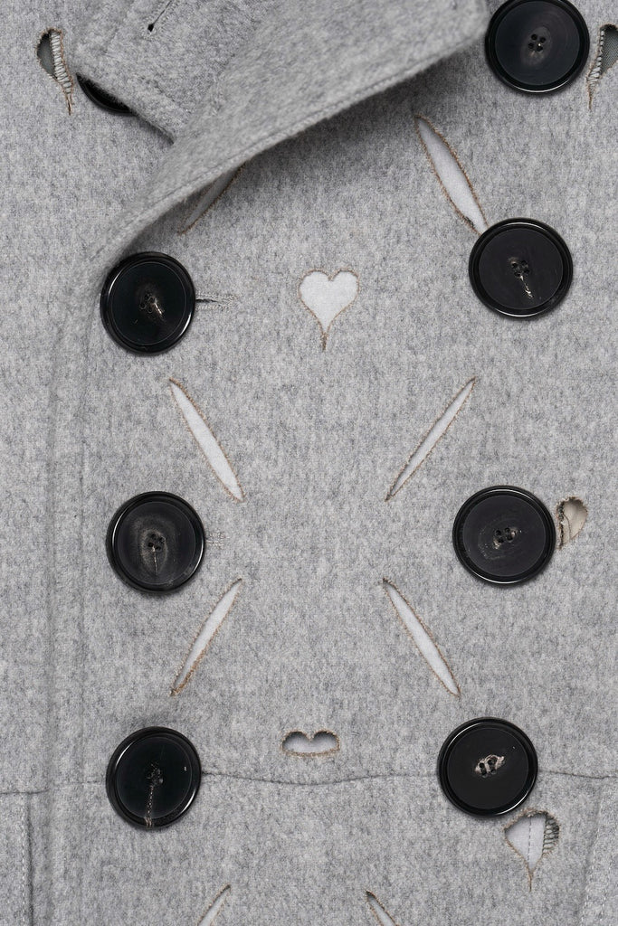 HEART HOLE PEA COAT - GRAY / M26H9CT001-MASU Official Online Store