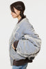 VC VELVET PUFFER BOMBER JACKET - DUSTY BLUE / M26H9BL004-MASU Official Online Store