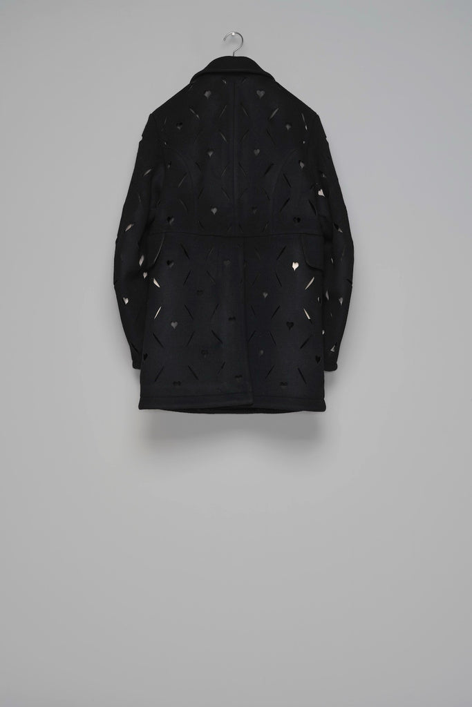 HEART HOLE PEA COAT - BLACK / M26H9CT001-MASU Official Online Store