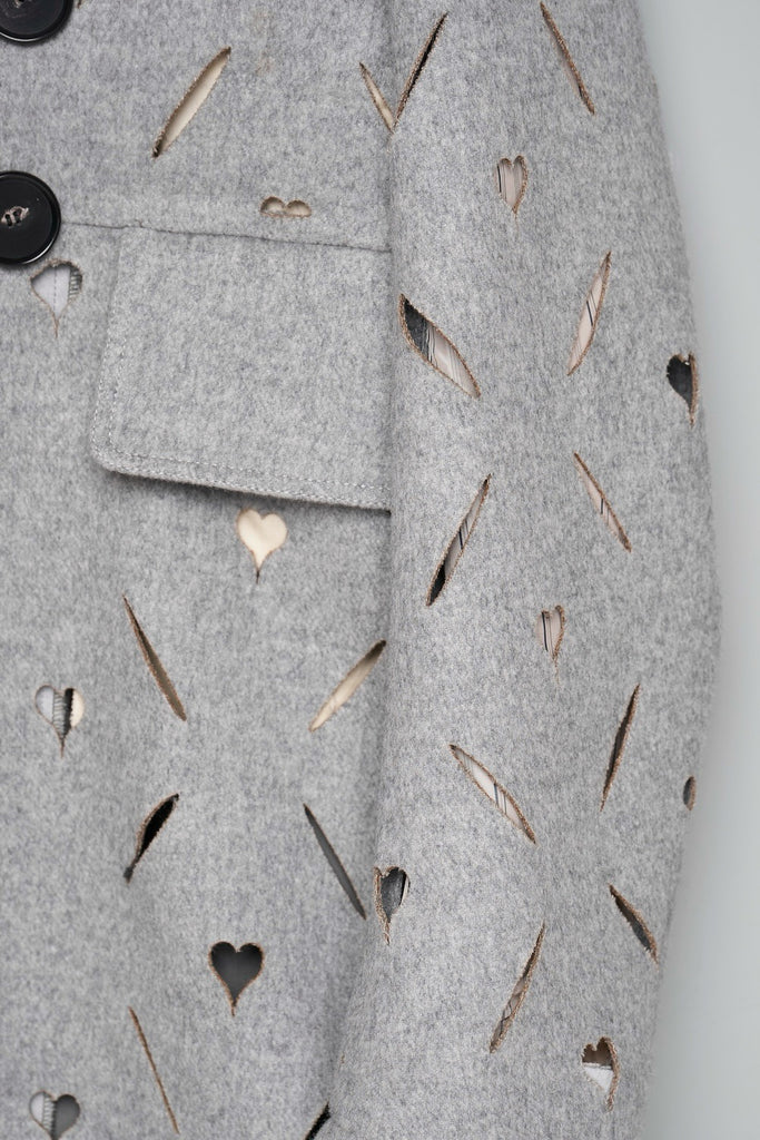 HEART HOLE PEA COAT - GRAY / M26H9CT001-MASU Official Online Store