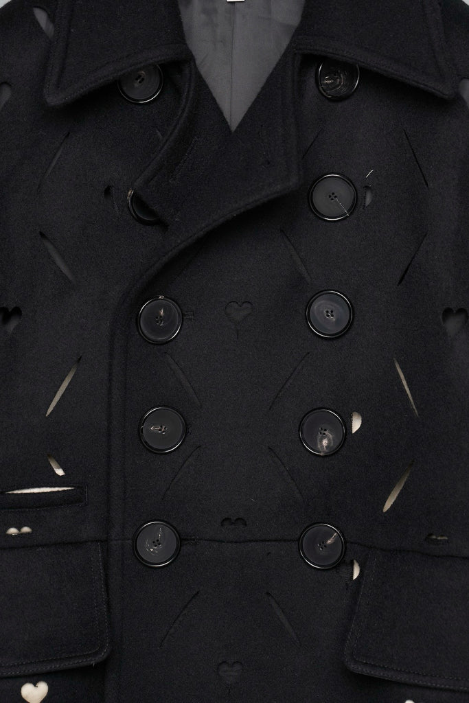 HEART HOLE PEA COAT - BLACK / M26H9CT001-MASU Official Online Store