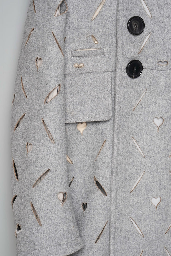 HEART HOLE PEA COAT - GRAY / M26H9CT001-MASU Official Online Store